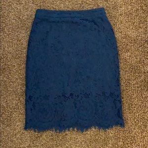 Blue Lace pencil skirt
